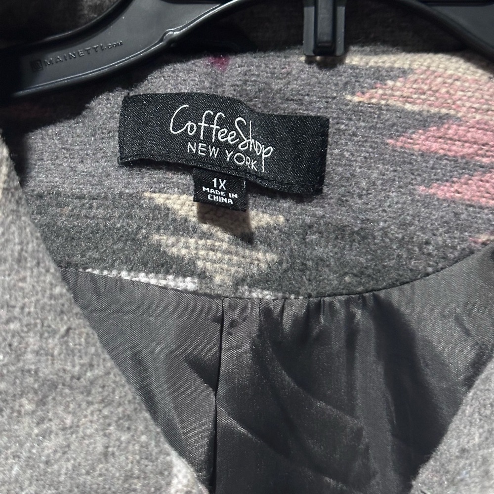 Patterned Button-Up Coat - image 4